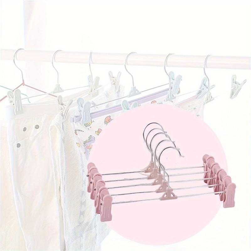 Space Saving Skirt & Pants Hangers With Clips Plastic Hangers