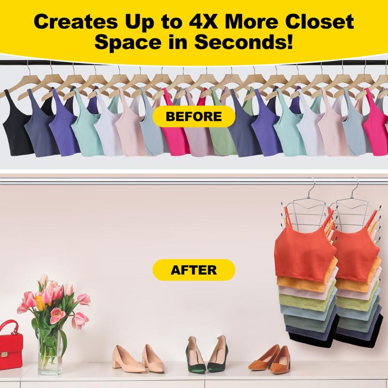 8 Tier Tank Top Hanger Closet Organizer Space Saving