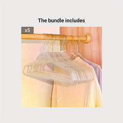 10pcs Transparent Powder Balcony Drying Rack Non-Slip Hanger