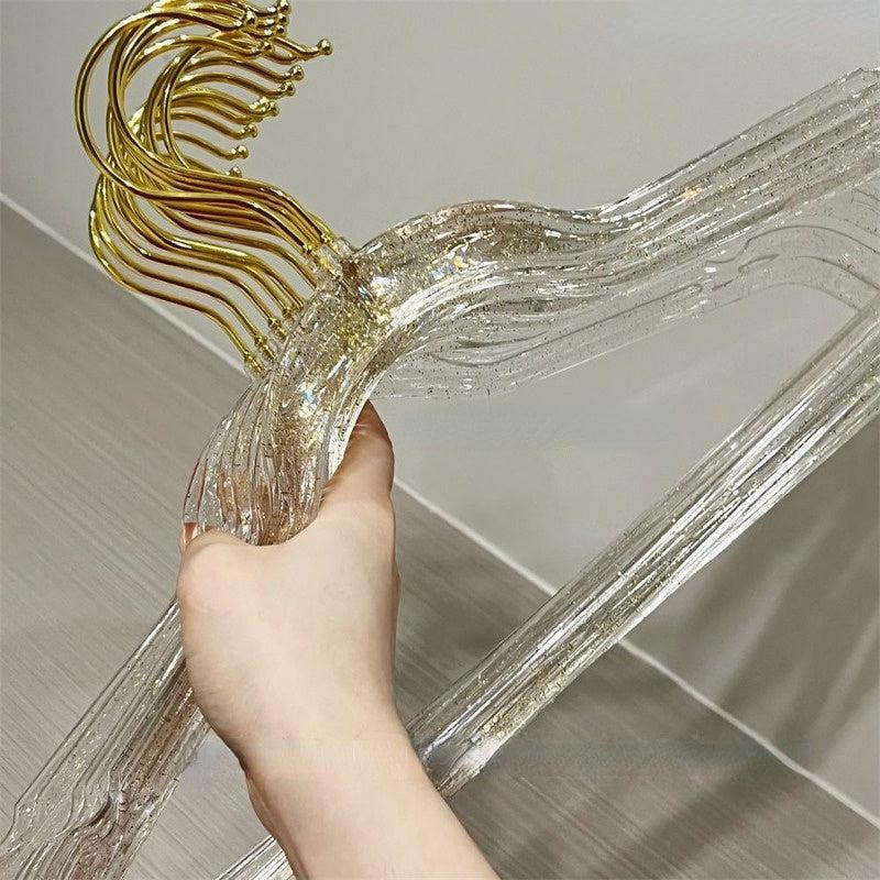 10pcs Transparent Powder Balcony Drying Rack Non-Slip Hanger