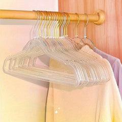 10pcs Transparent Powder Balcony Drying Rack Non-Slip Hanger