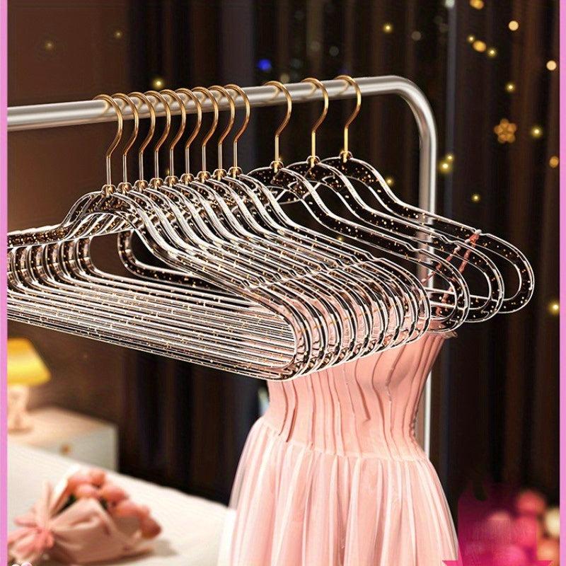10pcs Transparent Powder Balcony Drying Rack Non-Slip Hanger