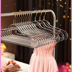 10pcs Transparent Powder Balcony Drying Rack Non-Slip Hanger