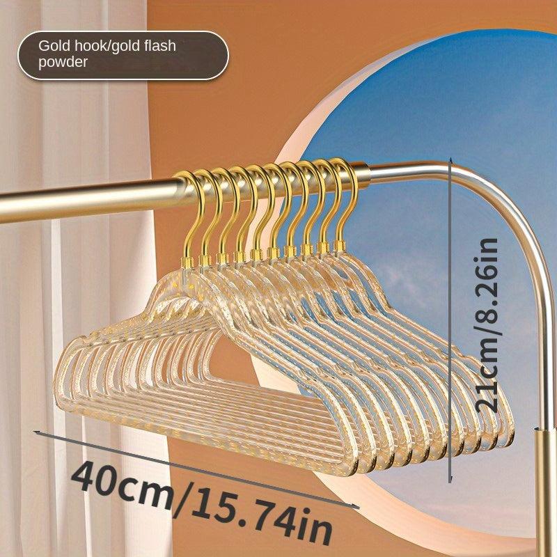 10pcs Transparent Powder Balcony Drying Rack Non-Slip Hanger