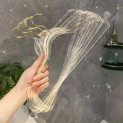 10pcs Transparent Powder Balcony Drying Rack Non-Slip Hanger