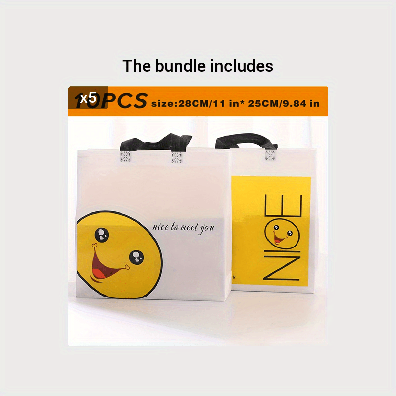 Happy Face Non-woven Bag Reusable Gift Packaging Handbag Christmas Gift Bag