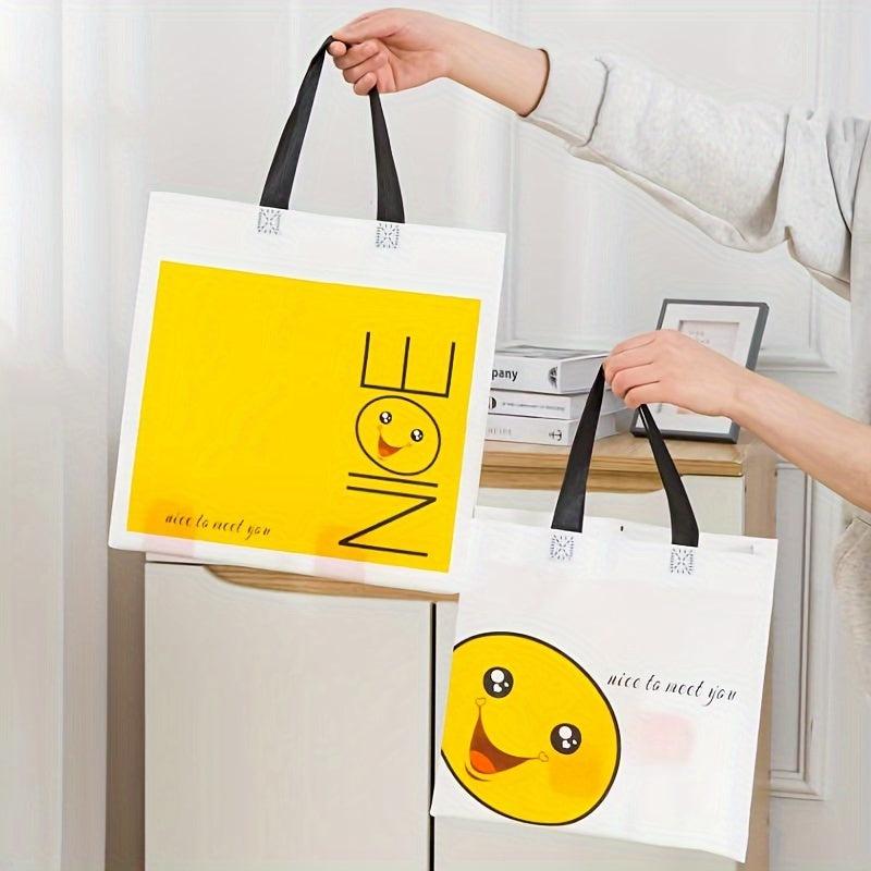 Happy Face Non-woven Bag Reusable Gift Packaging Handbag Christmas Gift Bag