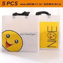 Happy Face Non-woven Bag Reusable Gift Packaging Handbag Christmas Gift Bag