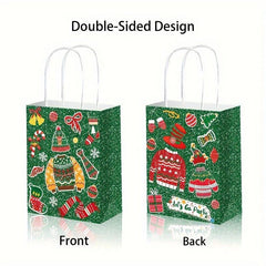 Christmas Party Favor Bags Goodie Red & Green Sweater Candy Bag Paper Handles