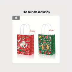 Christmas Party Favor Bags Goodie Red & Green Sweater Candy Bag Paper Handles