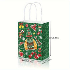 Christmas Party Favor Bags Goodie Red & Green Sweater Candy Bag Paper Handles