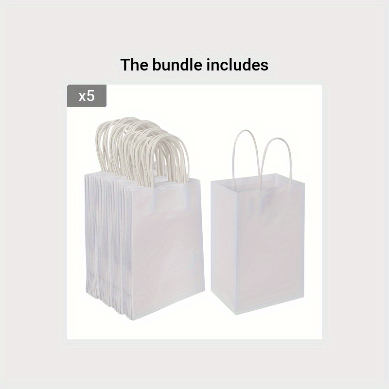 Cream Paper Bags Tote Bags Craft Gift Bags 20pcs