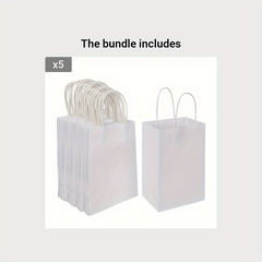 Cream Paper Bags Tote Bags Craft Gift Bags 20pcs