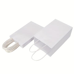 Cream Paper Bags Tote Bags Craft Gift Bags 20pcs