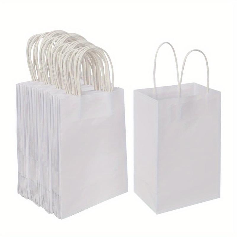 Cream Paper Bags Tote Bags Craft Gift Bags 20pcs