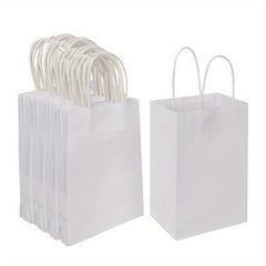 Cream Paper Bags Tote Bags Craft Gift Bags 20pcs