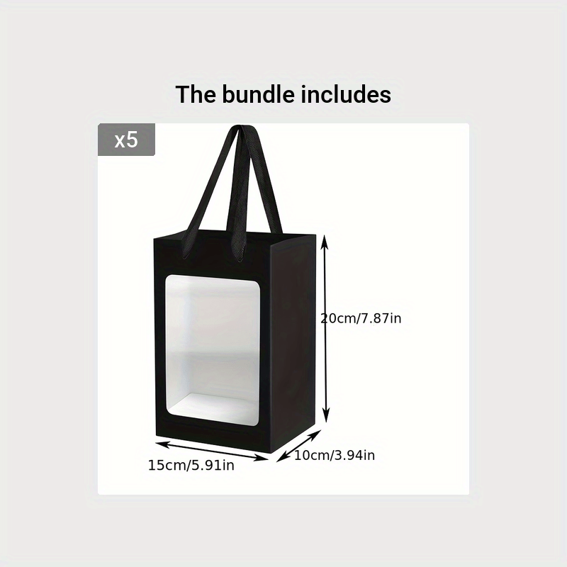 Hand-held Gift Bag with Window for Flowers Bouquet Packaging
