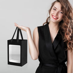 Hand-held Gift Bag with Window for Flowers Bouquet Packaging