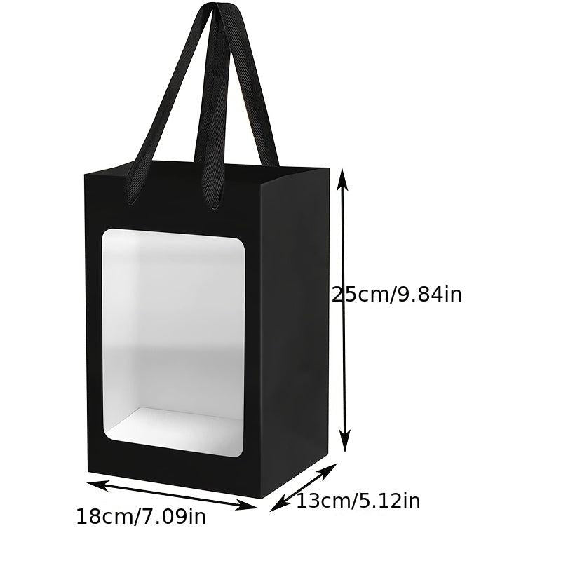Hand-held Gift Bag with Window for Flowers Bouquet Packaging