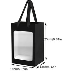 Hand-held Gift Bag with Window for Flowers Bouquet Packaging