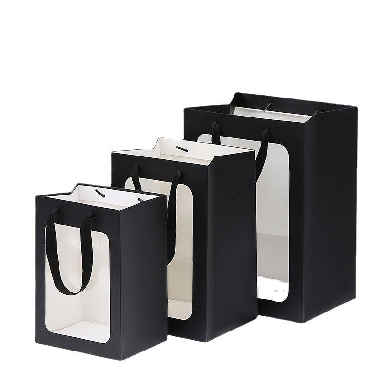 Hand-held Gift Bag with Window for Flowers Bouquet Packaging