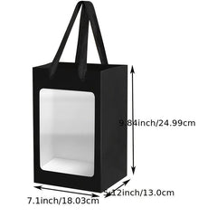 Hand-held Gift Bag with Window for Flowers Bouquet Packaging