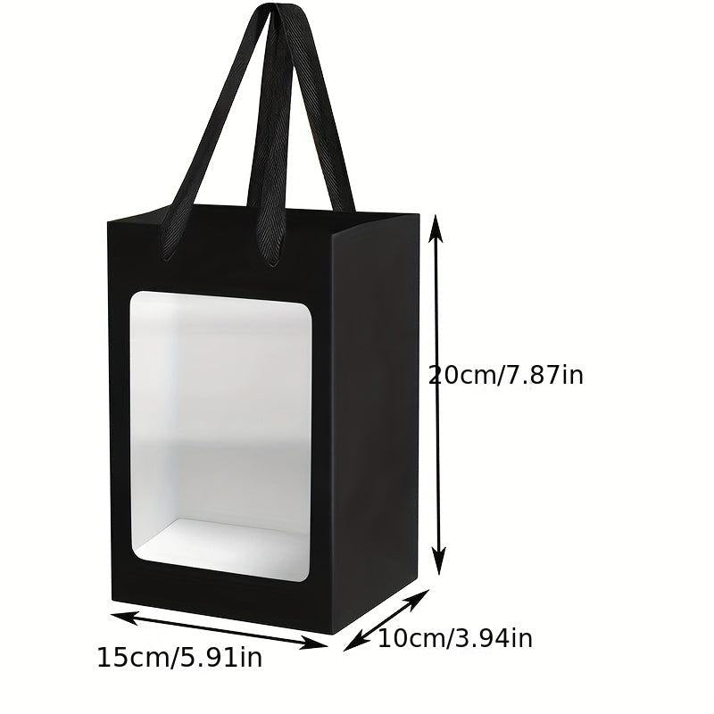 Hand-held Gift Bag with Window for Flowers Bouquet Packaging