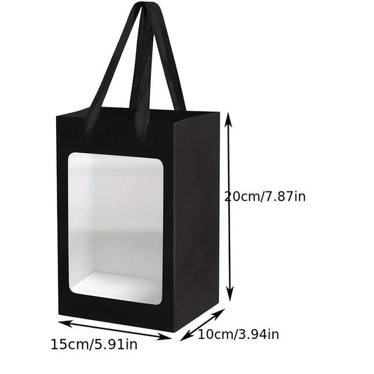 Hand-held Gift Bag with Window for Flowers Bouquet Packaging