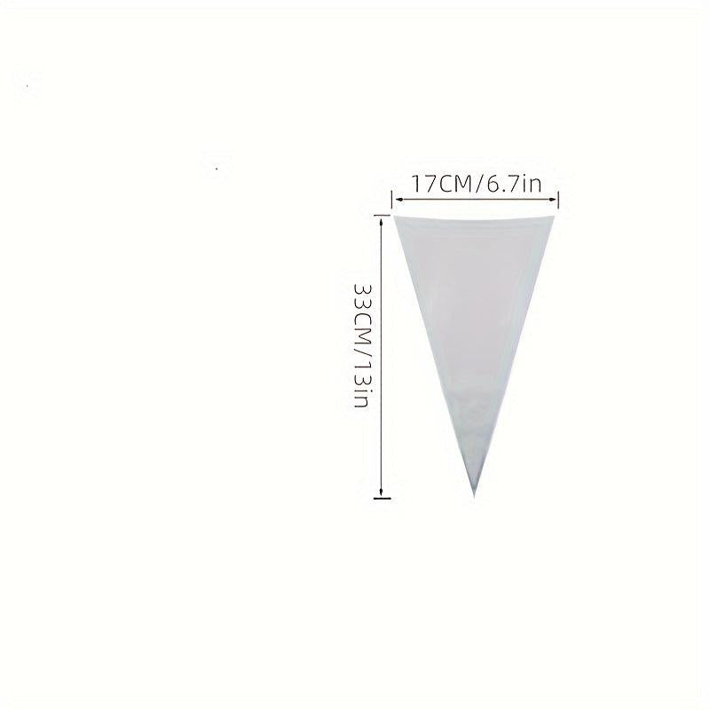 100pcs Transparent Candy Bags Wedding Party Sweet Cellophane Cone Storage Bag