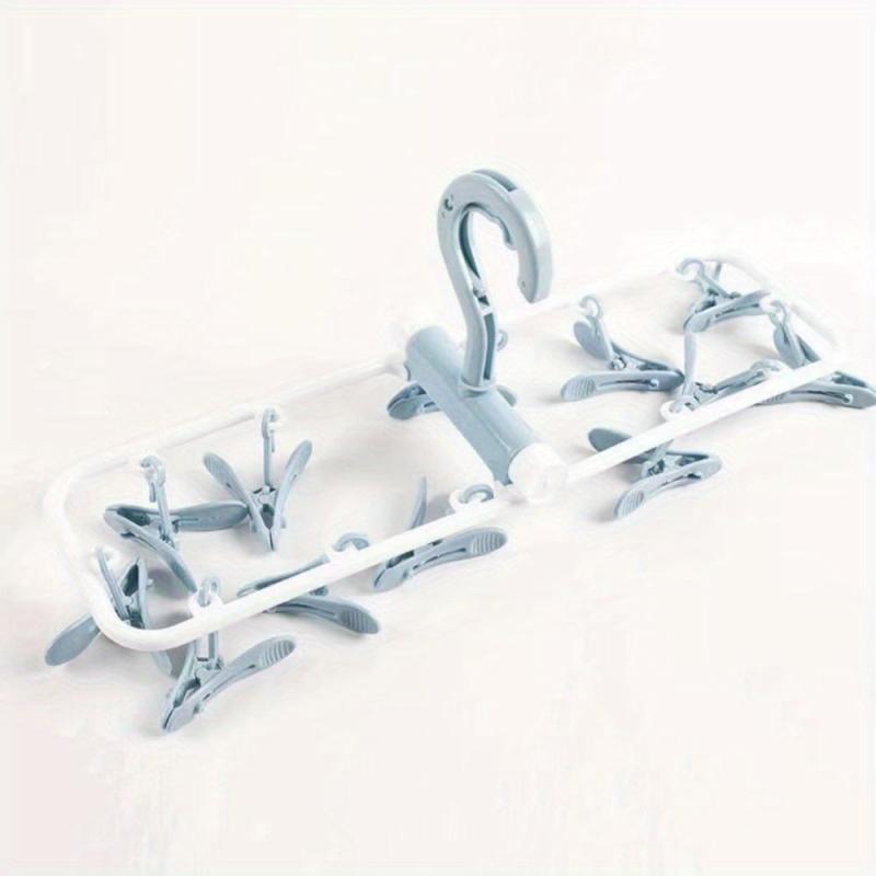 Portable Folding Socks Hanger With 12 Clips