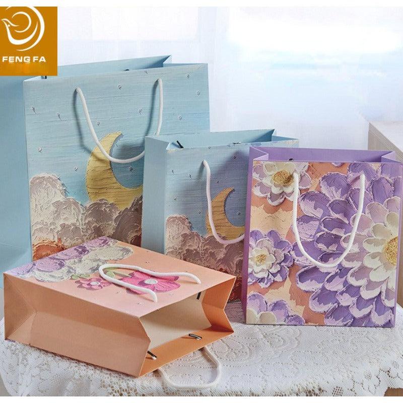 Artistic Painting Gift Bag Tote - Retail Store Boutique Supermarket