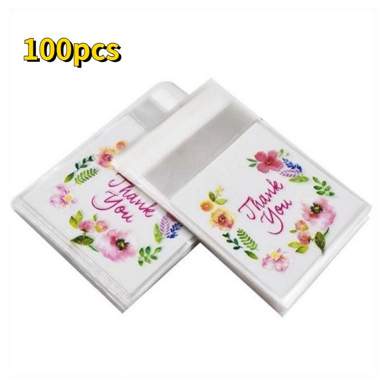 100pcs Translucent Self Adhesive Baking Packaging Bag for Candy and Jewelry