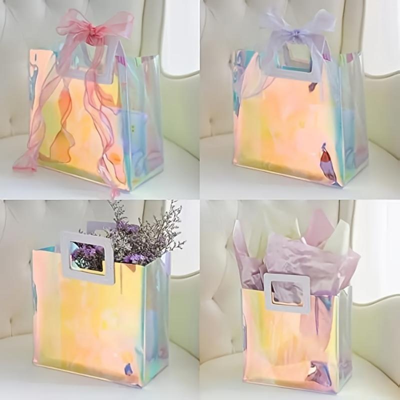 5pcs PVC Handbag Wedding Party Supplies Laser Bag Gift Bag Shopping Bag