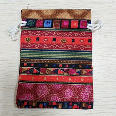 Egyptian Pattern Linen Drawstring Bag Jewelry Gift Candy Storage Bag