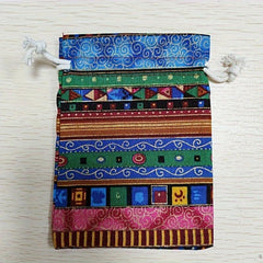 Egyptian Pattern Linen Drawstring Bag Jewelry Gift Candy Storage Bag