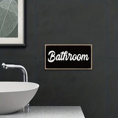 Funny Bathroom Wooden Wall-mounted Toilet Sign Decoration