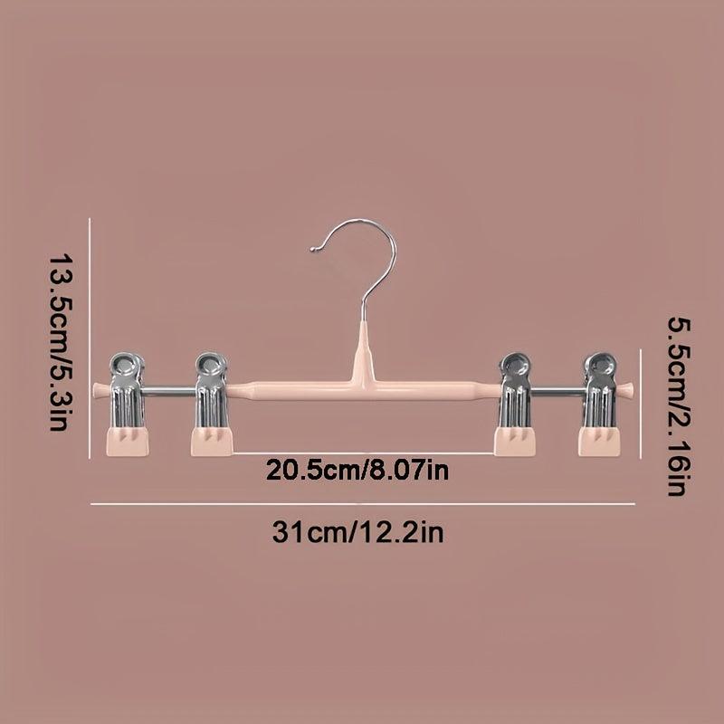 10pcs Pants Hangers Non-slip Skirt Hanger With Clips