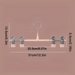 10pcs Pants Hangers Non-slip Skirt Hanger With Clips