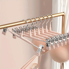 10pcs Pants Hangers Non-slip Skirt Hanger With Clips