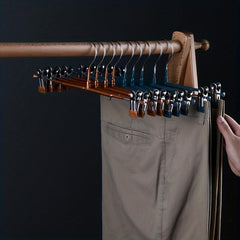 10pcs Pants Hangers Non-slip Skirt Hanger With Clips