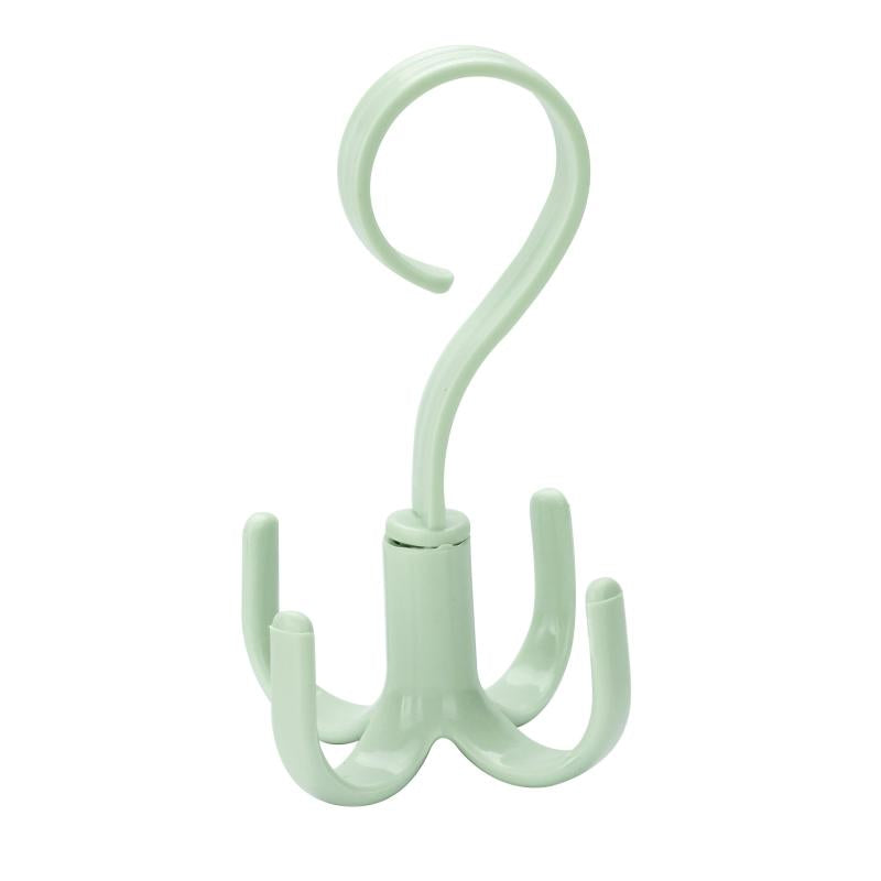 Rotating Four claw Hook Coat Hanging Bag Tie Rack Wardrobe Scarf Storage