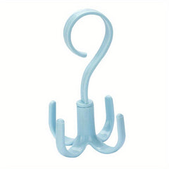 Rotating Four claw Hook Coat Hanging Bag Tie Rack Wardrobe Scarf Storage