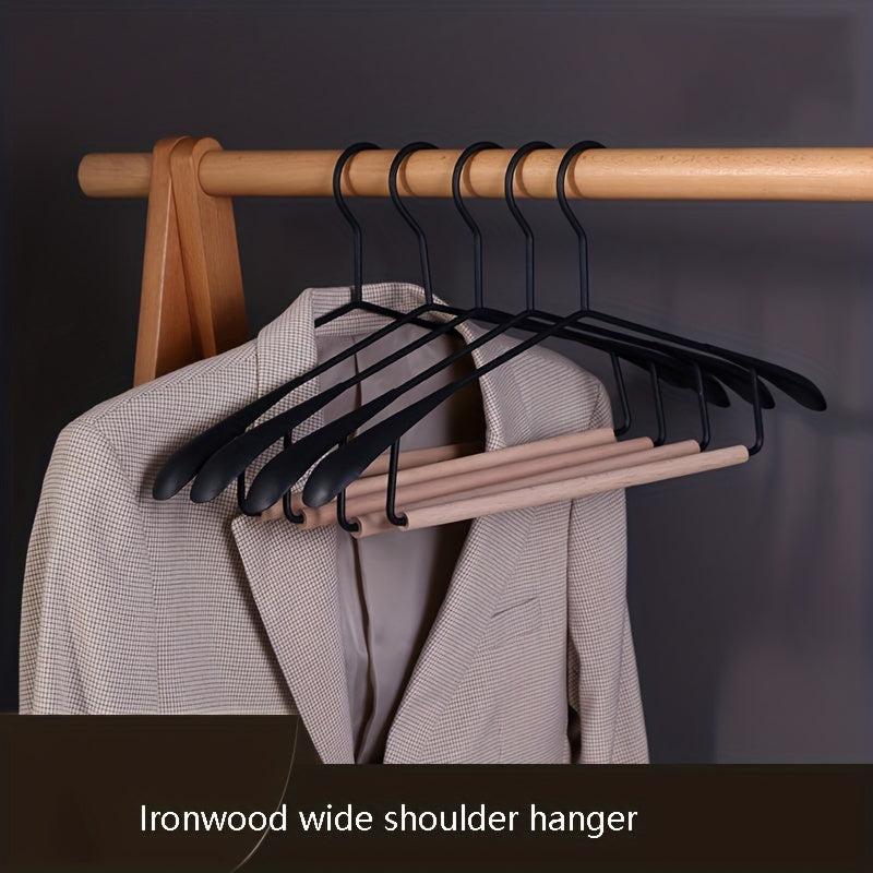 Iron Wood Clothes Hanger Metal Pants Hanging Iron Art Wide Shoulder