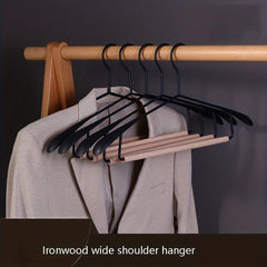 Iron Wood Clothes Hanger Metal Pants Hanging Iron Art Wide Shoulder