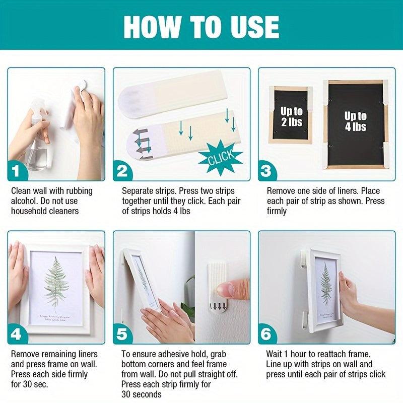 12pcs Hanging Non-marking Magic Button Removable Glue Tape Nail Adhesive Strips