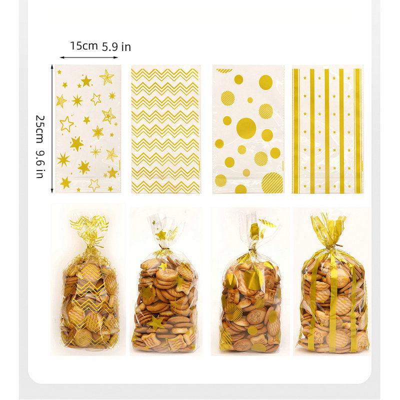 25pcs Candy Packaging Bag Birthday Party Gift Bag OPP Baking Biscuit