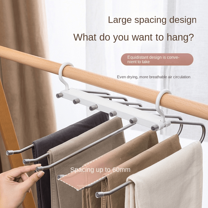 Stainless Steel Trouser Rack Non-slip Hanger Folding Clothing