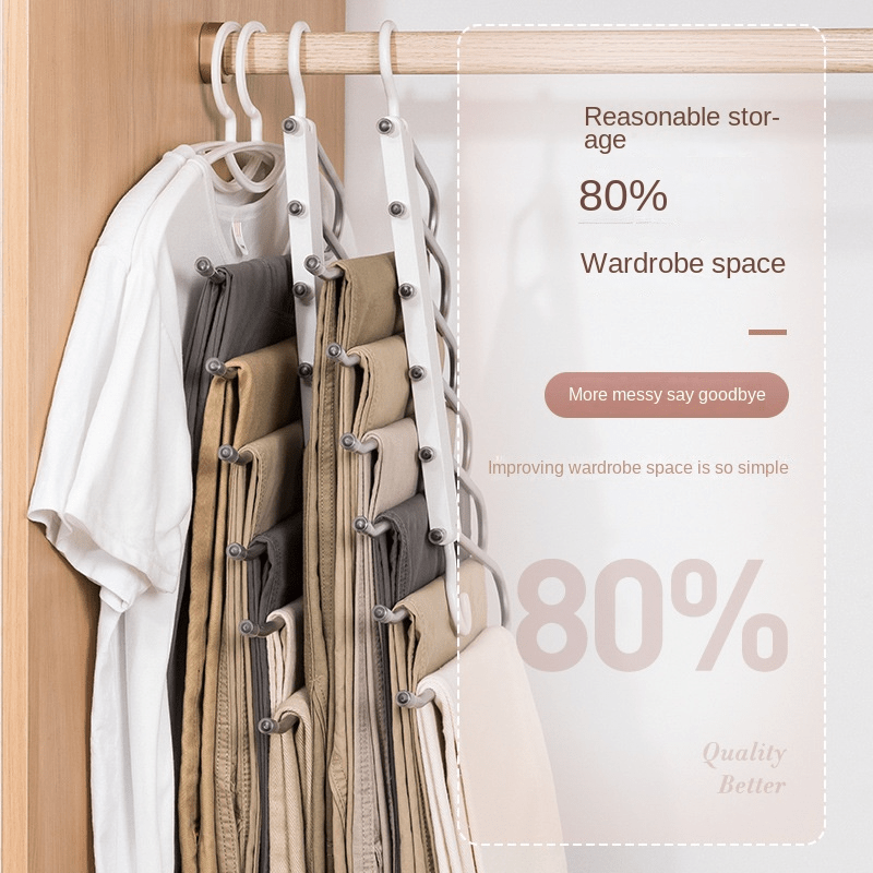 Stainless Steel Trouser Rack Non-slip Hanger Folding Clothing