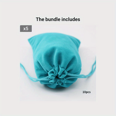 10pcs High end Flocking Cloth Bundle Pocket Lake Deer Fur Cloth Bag
