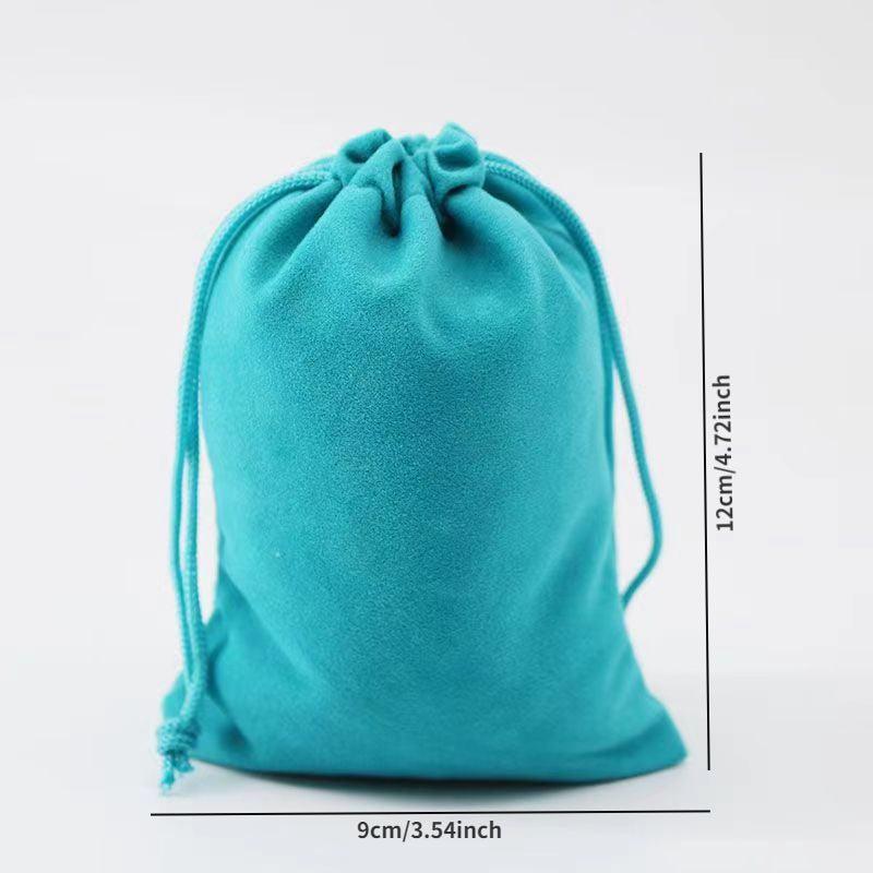 10pcs High end Flocking Cloth Bundle Pocket Lake Deer Fur Cloth Bag